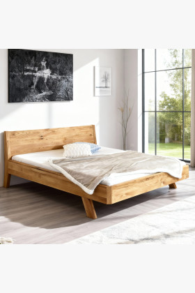 Massivholz Eichenbett 160x200 cm mit Lattenrost, geölt